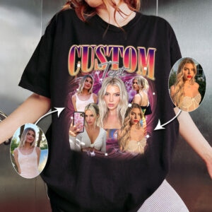 Custom Girlfriend Shirt – Boyfriend Tee with Girlfriend Face – Personalized Bootleg Birthday Gift