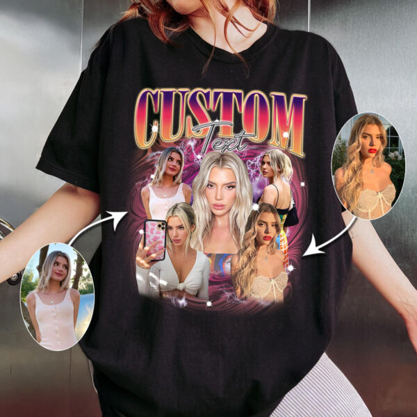 Custom Girlfriend Shirt – Boyfriend Tee with Girlfriend Face – Personalized Bootleg Birthday Gift