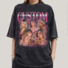 Custom girlfriend photo shirt – retro 90s bootleg graphic tee with personalized face design, comfort colors unisex style