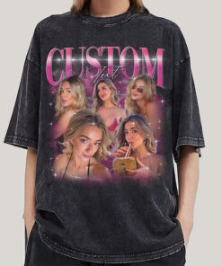 Custom girlfriend photo shirt – retro 90s bootleg graphic tee with personalized face design, comfort colors unisex style