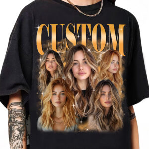 Custom Girlfriend Bootleg Shirt – Retro 90s Graphic Tee, Personalized Face Bootleg Rap Tee, Custom Birthday Gift Shirt