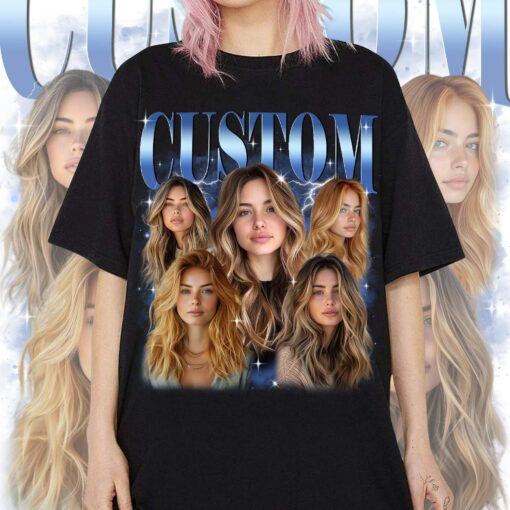 Custom Girlfriend Bootleg Shirt – Retro 90s Graphic Tee, Personalized Face Bootleg Rap Tee, Custom Birthday Gift Shirt