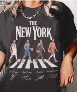 New York Basketball Shirt, Jalen Brunson Karl-Anthony Towns Tee, Abbey Road Style Graphic Shirt, Comfort Colors Pepper, Knicks Fan Gift Top
