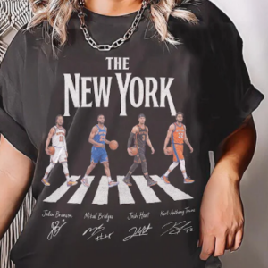 New York Basketball Shirt, Jalen Brunson Karl-Anthony Towns Tee, Abbey Road Style Graphic Shirt, Comfort Colors Pepper, Knicks Fan Gift Top