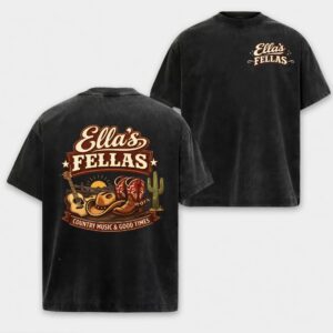 Ella’s Fellas Country Music Shirt, Vintage Country Concert Graphic Tee, Nashvilleo Country Girl Fan Shirt, Western Cowboy Style Country Music Lover Shirt For Men Women Streetwear Womenswear Unisex