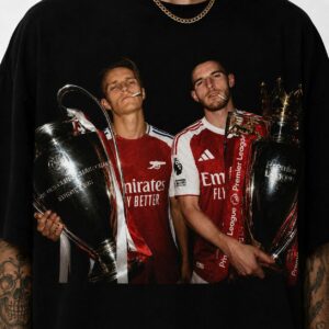 Arsenal Champions Graphic Tee, Retro Soccer Trophy Shirt