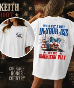 Toby Keiith We'll Put A Boot Shirt, Courtesy of the Red T-Shirt, Red White and Blue Shirt, 4th Of July Tee, Toby Keith T-Shirt #1