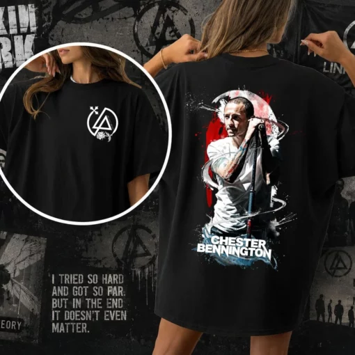 Chester Bennington Linkin Park Tribute Shirt, Rock Band Vocalist Graphic Tee #5