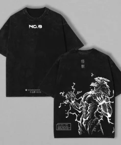 Kaiju No. 8 Tee - Oversized Washed Anime Shirt