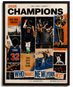 No Frame - Knicks Basketball Finals 2026 Poster