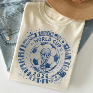2026 Soccer Cup Graphic Tee, Retro World Cup Football Shirt
