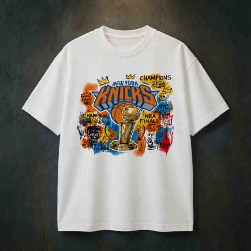 New York Knicks shirt Champions 2026 T-Shirt | Basquiat street art influence tee