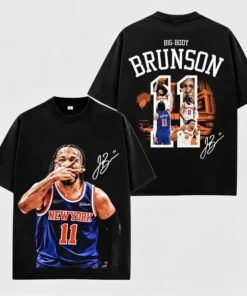 J.Bruns Graphic Tee For Knics NationVintage No.11 Basketball Graphic Oversized T-Shirt #13