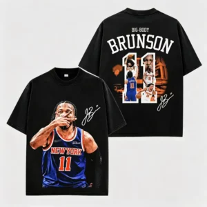 J.Bruns Graphic Tee For Knics NationVintage No.11 Basketball Graphic Oversized T-Shirt #13