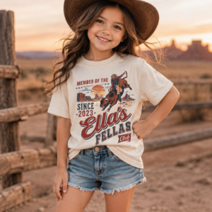 Ellas Fellas Club Kids T-Shirt, Western Country Concert Kids Tee #2