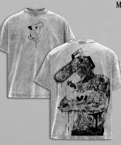 Chainsaw Man Denji Tee – Vintage Washed Heavy Cotton Oversized T-Shirt