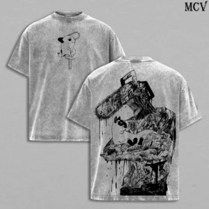 Chainsaw Man Denji Tee – Vintage Washed Heavy Cotton Oversized T-Shirt