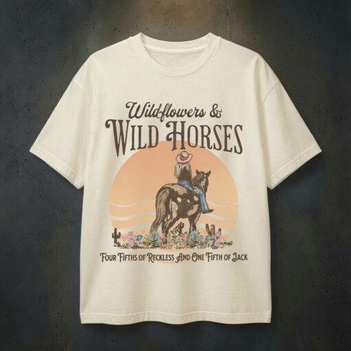 Country Concert Top for Lainey Wilson Fan, Wildflowers & Wild Horses Western Shirt
