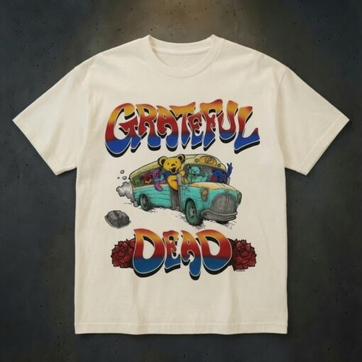 Grateful Dead Dancing Bear Bus T-Shirt
