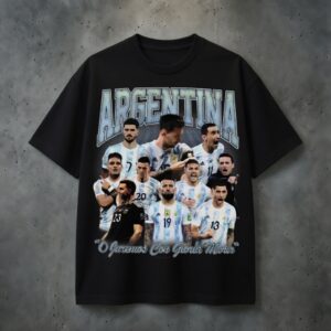 Argentina Soccer Team T-Shirt, Retro World Cup Football Shirt