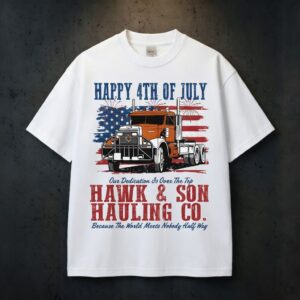 Happy 4th of July Over The Top Trucker Shirt, 1 side