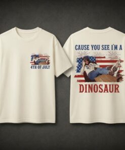 Hank Williams Jr Dinosaur Shirt, Cause You See I’m A Dinosaur Tee, Bocephus 4th Of July T Shirt