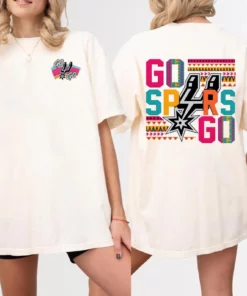Go Spurs Go Retro Shirt, San Antonio Basketball Tee, Colorful Spurs Fan Shirt