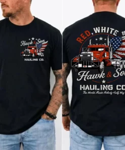 Over The Top Trucker Shirt, Hawk and Son 4th of July Vintage Tee