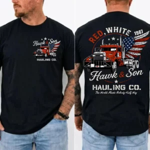 Over The Top Trucker Shirt, Hawk and Son 4th of July Vintage Tee