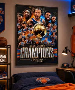 No Frame - New York Knicks Champions Poster, 2026 NBA Finals Wall Art