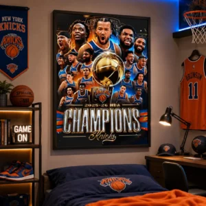 No Frame - New York Knicks Champions Poster, 2026 NBA Finals Wall Art