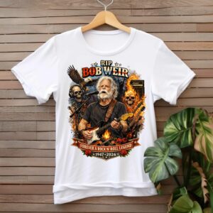 Bob Weir Guitar Illustration Shirt, Deadhead Vintage Tee #3