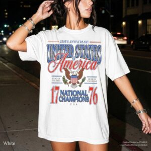 July 4th 1776 National Champions Funny T-Shirt, America 250th Anniversary Oversized Tee #3