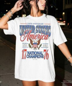 July 4th 1776 National Champions Funny T-Shirt, America 250th Anniversary Oversized Tee #3