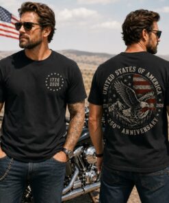 America 250 Shirt, 250th Anniversary, Patriotic Eagle Tee, Veteran Dad Gift, 1776 To 2026, Mens 4th Of July Top #2