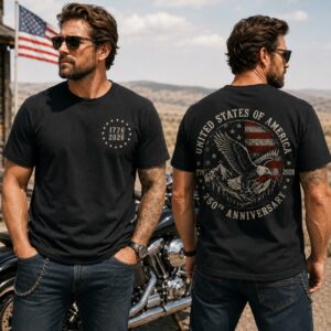 America 250 Shirt, 250th Anniversary, Patriotic Eagle Tee, Veteran Dad Gift, 1776 To 2026, Mens 4th Of July Top #2