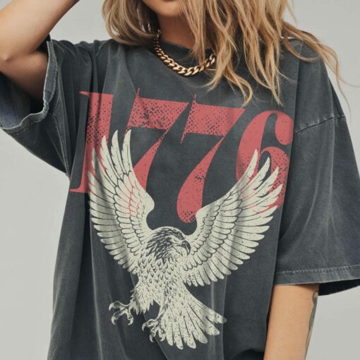 Retro 1776 Bald Eagle 250th Anniversary American 4th of July T-shirt | USA Independence Day Tee #1