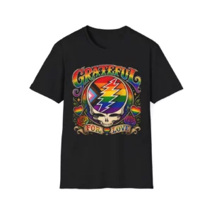 Grateful Dead Rainbow Lightning Bolt T-Shirt | Skull Psychedelic #5