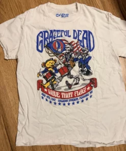 Grateful Dead Wave That Flag US Blues T-Shirt Medium July 4, 1987 America #5