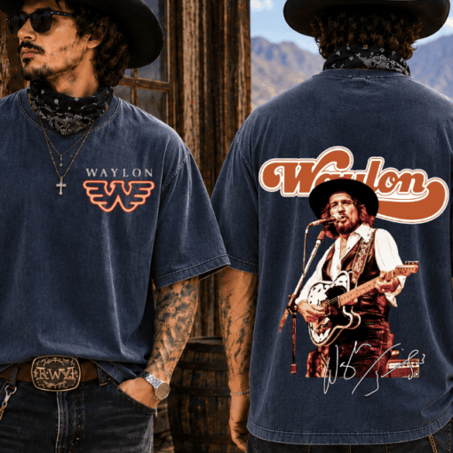 Waylon Jennings Logo T-shirt, Outlaw Country Music Ledgend