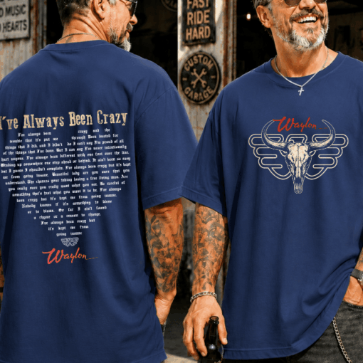 Waylon Jennings Shirt, Lyric Heart I've Been Crazy T-Shirt