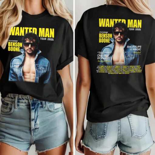 Benson Boone World Tour Shirt, Wanted Man Tour 2026