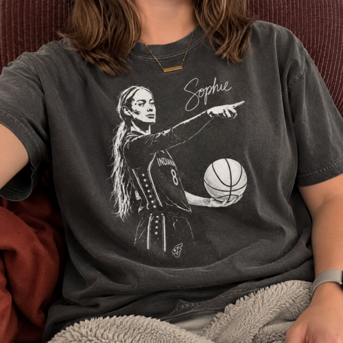 Sophie Cunningham Point Signature Basketball T-Shirt, Front and Back Printed #T photo review