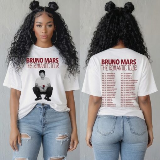 The Romantic Album T Shirt Bruno Mars The Romantic Tour 2026 T-Shirt