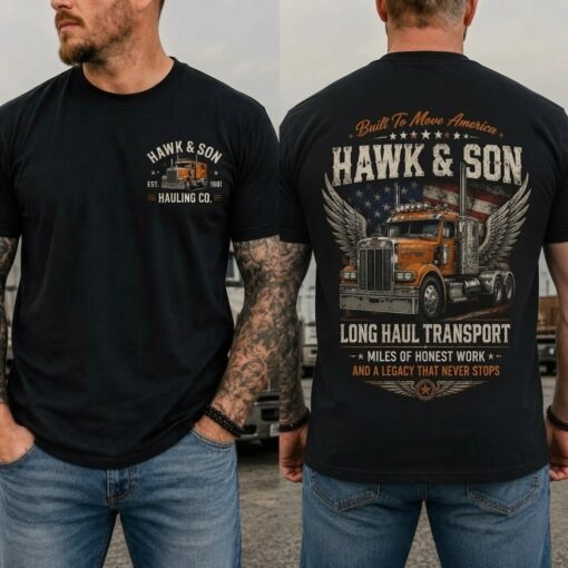 Over The Top Trucker Shirt, Hawk And Son Shirt