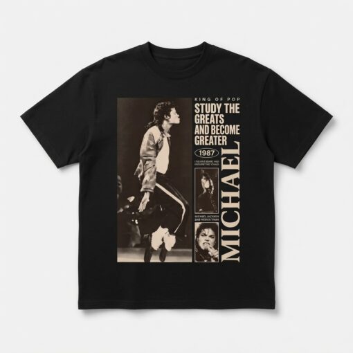 Mich ael Jackson King of Pop Vintage Tee, Study The Greats 1987 Music Fan Shirt N