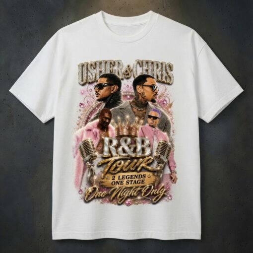 Dope, Elegant Chris Brown and Usher Concert Tour T-Shirt N