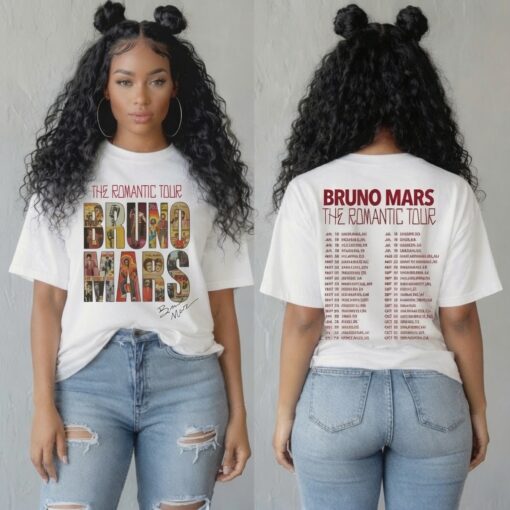 The Romantic Album Bruno Mars The Romantic Tour 2026 T-Shirt