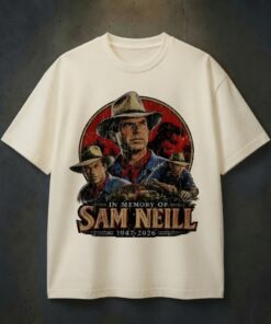 Sam Neill Memorial Shirt 1947–2026, Vintage Sunset Cowboy Silhouette Shirt AT