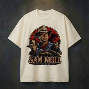 Sam Neill Memorial Shirt 1947–2026, Vintage Sunset Cowboy Silhouette Shirt